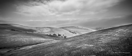 Black and white images of Derbyshire landscape hills